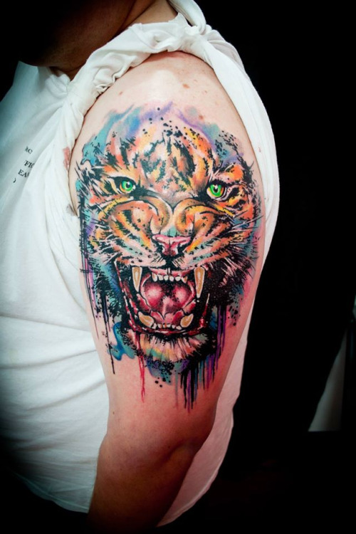 Watercolor Wolf Tattoo Tumblr