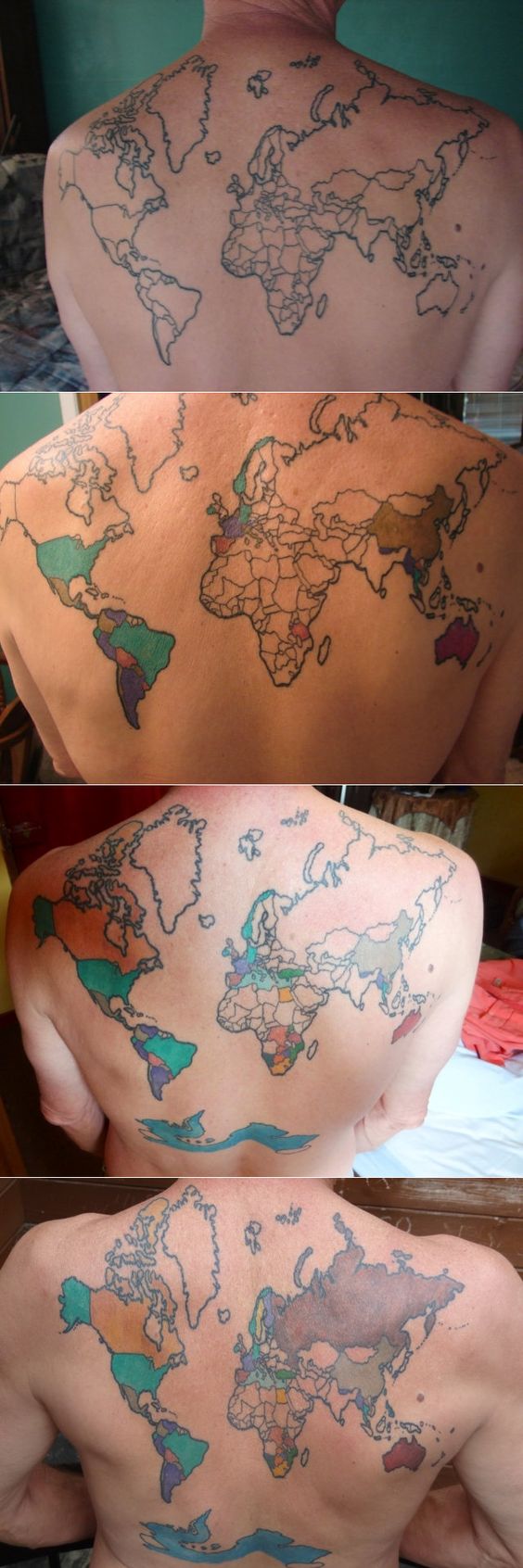 World Map with Countries Tattoo