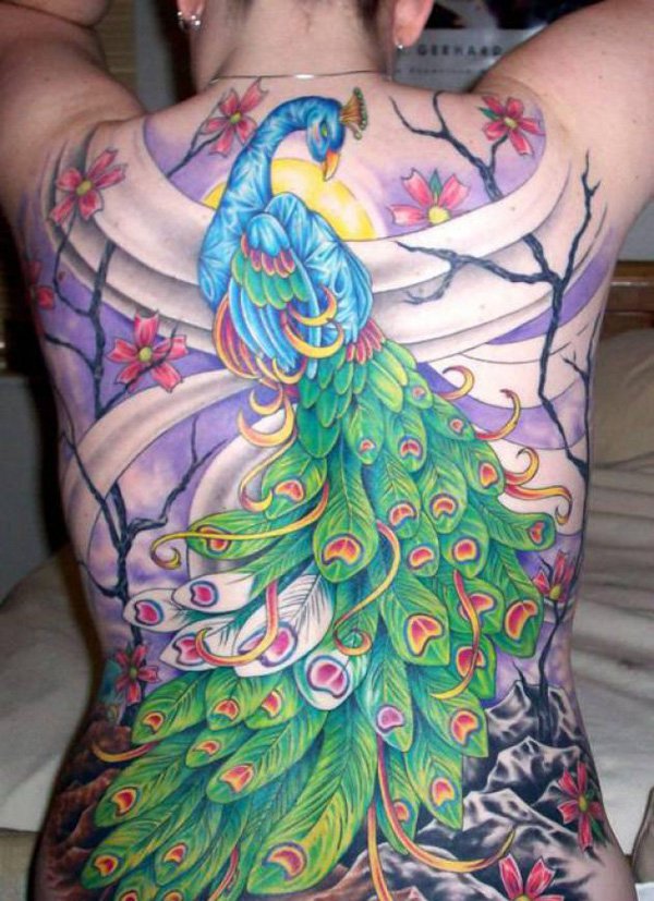 apanese Peacock Tattoo Designs